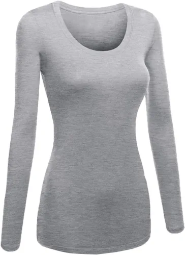 Miniatura 4 de Emmalise - Camiseta de manga larga para mujer, talla junior y grande, cuello rendondo básico