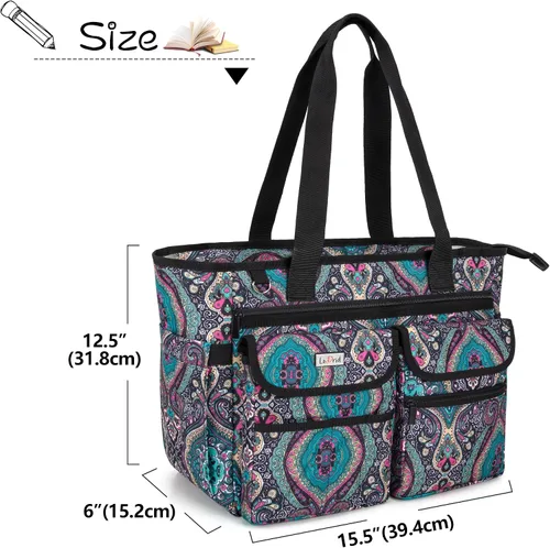 Miniatura 10 de LoDrid Bolsa para profesores con almohadilla inferior, capa de almacenamiento separada para laptop (hasta 15.6 pulgadas), bolsas para profesores