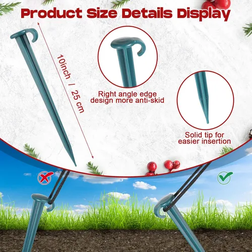 Miniatura 4 de Vicenpal 50 Piezas Estacas de Jardín de Plástico de 7 Pulgadas para Inflables de Servicio Pesado Estacas de Jardín de Plástico para Tienda