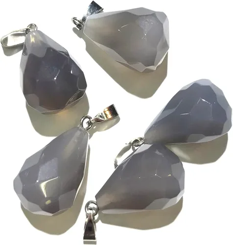 Miniatura 6 de LE SKY 12 colgantes de piedra natural, forma de gota de agua grasa, piedra de ágata de cristal reiki facetada para hacer joyas y collares, Piedra