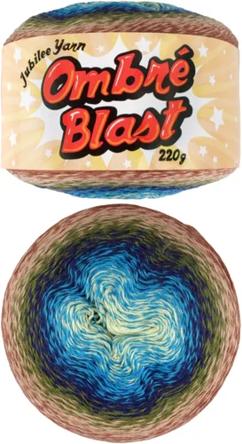 Miniatura 15 de JubileeYarn Hilo Ombré Blast - 220g/pastel Algodón Peso Bebé - Cripta de Hielo - 1 Pastel 119 Cripta de hielo
