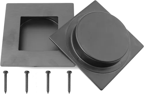 2 tiradores negros para puerta corrediza de armario, manijas de gabinete de cocina empotradas, mango cuadrado para puertas correderas, cajones de