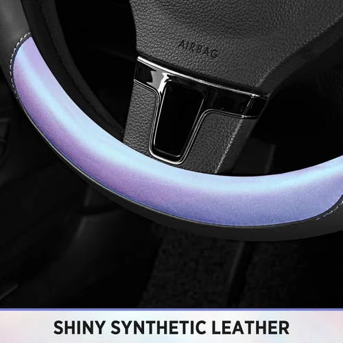 Miniatura 7 de Road Comforts Funda para Volante – Funda para Volante de Cuero Transpirable, Agarre Antideslizante, Ajuste Universal de 14.5" a 15", Resistente al