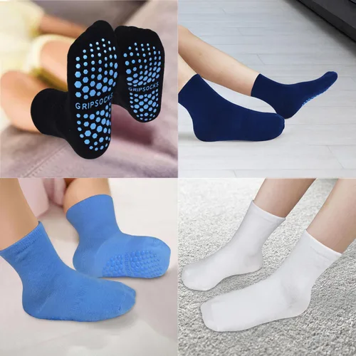 Miniatura 7 de Calcetines para niños pequeños, 15 pares de calcetines antideslizantes para niños pequeños y niñas, calcetines de media para 1-10 años