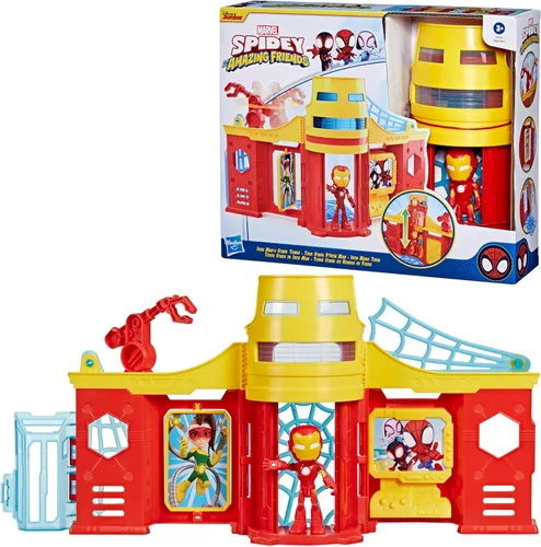Miniatura 13 de Spidey and his Amazing Friends Stark Tower Playset, incluye figura de acción de Iron Man de 4 pulgadas, juguetes de superhéroes de Marvel para niños