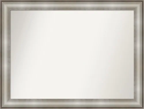 Miniatura 206 de Amanti Art Espejo de baño plateado para sobre fregadero, 28 x 47 pulgadas, espejo rectangular de plata imperial, marco de madera tradicional de gran