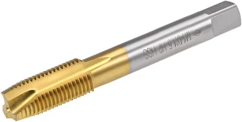 Miniatura 14 de uxcell Tapón de punta en espiral roscado M8 x 1 rosca, roscas de tierra H2 3 flautas, acero de alta velocidad HSS 6542, recubierto de titanio