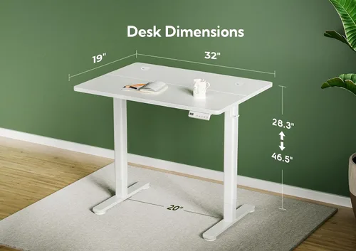 Miniatura 110 de Claiks Escritorio eléctrico de pie, escritorio de pie de altura ajustable, 63 x 24 pulgadas, escritorio de oficina en casa con tablero de empalme