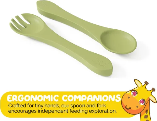 Miniatura 9 de Set de alimentación para bebés y bebés en silicona de grado alimenticio (juego de 10 piezas)
