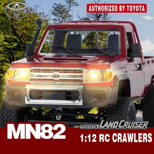 Miniatura 2 de MN-82 RC Rock Crawler Coche Camioneta Toyota Escala 1/12, Camión de Control Remoto Todoterreno 4WD 2.4GHz, Modos de 2 Velocidades, 2×1200mAh