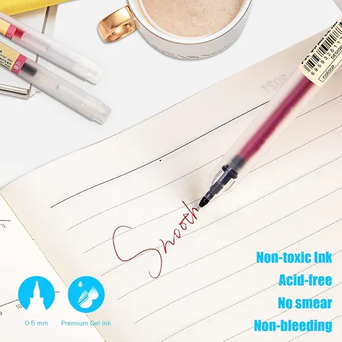 Miniatura 2 de BEIWO Bolígrafo de tinta de gel de alta calidad, 0.020 in, bolígrafos de color de punta fina, bolígrafo de gel de escritura suave para oficina