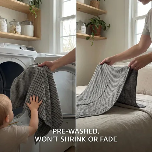 Miniatura 8 de Pure Linen - Juego de 2 toallas de baño pequeñas de 20 x 40 pulgadas de secado rápido para pieles sensibles, toallas finas para baño, toalla ligera