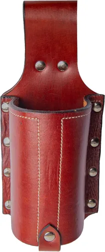 Miniatura 8 de Hulara Funda de cerveza de cuero pulido de grano completo para hombre, hebilla de cinturón de viaje de vaquero/al aire libre Cereza con lazo