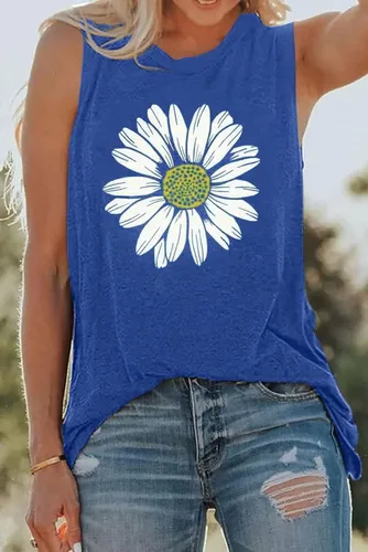 Miniatura 2 de Asvivid - Camisetas sin mangas para mujer, holgada, con cuello redondo, estampado de letras, diente de león, para verano, casuales