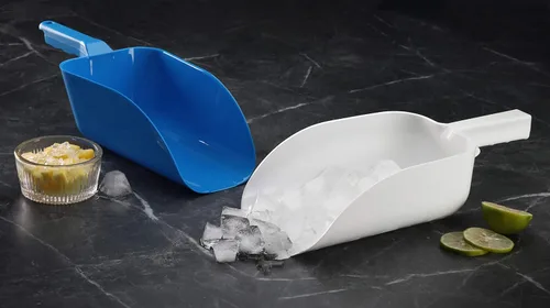 Miniatura 8 de New Star Foodservice 34462 Pala de hielo utilitaria de plástico de policarbonato. Azul, 64 onzas