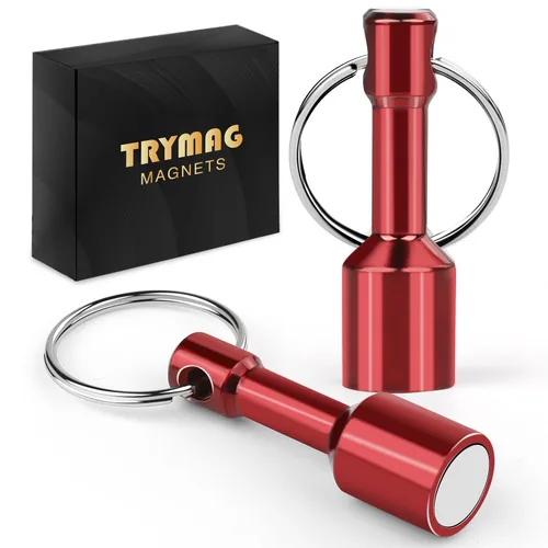 Miniatura 8 de TRYMAG Llaveros magnéticos para probar latón, paquete de 2 llaveros de bolsillo de neodimio con fuerte magnético de tierras raras, imán de prueba