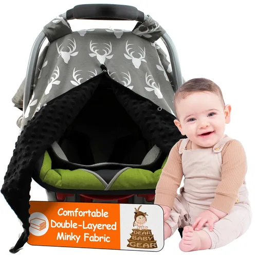 Miniatura 7 de Dear Baby Gear - Toldo de asiento de automóvil de 40 x 30 pulgadas, funda para transportar bebés para niños y niñas, uso acogedor para otoño