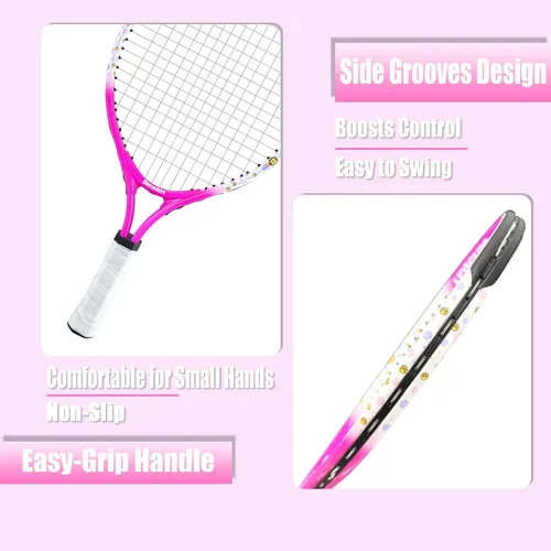 Miniatura 7 de Senston Kids Tennis Racket Set (17 & 23 Inch) - 1 Pack Junior Tennis Racquet, Lightweight Aluminum Frame, Includes Cover