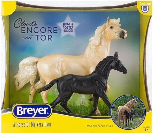 Miniatura 2 de Breyer Caballos Serie Tradicional Encore & Tor Juego de 2 caballos Modelo de juguete de caballo Escala 1:9 Modelo 1840, blanco
