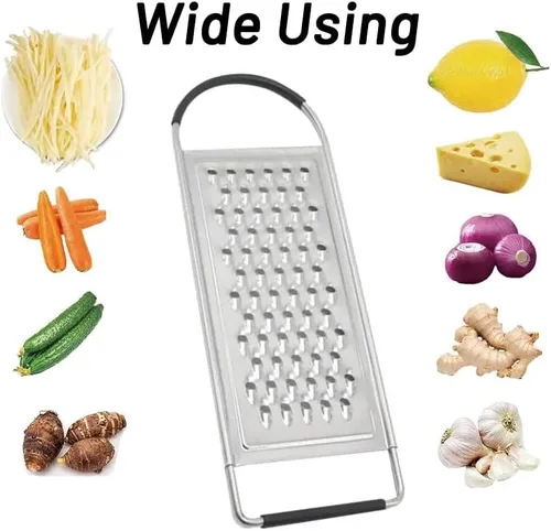 Miniatura 3 de 1 paquete de rallador profesional de queso, ralladores planos de mano de acero inoxidable grueso para cocina, rallador de alimentos con mango