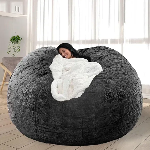 Miniatura 50 de Puf para adultos y niños sin relleno, sofá perezoso suave y redondo, funda de sofá de puf clásico, saco de amor para dormitorio, silla de lectura