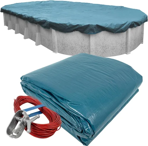 Miniatura 12 de Pool Mate Cubierta ovalada de invierno azul para piscina de 10 x 15 pies para piscinas sobre el suelo, superposición de 3 pies