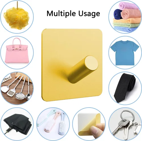 Miniatura 5 de PMMASTO Ganchos autoadhesivos para toallas, ganchos adhesivos resistentes para colgar abrigos de pared para colgar – Ganchos de ducha
