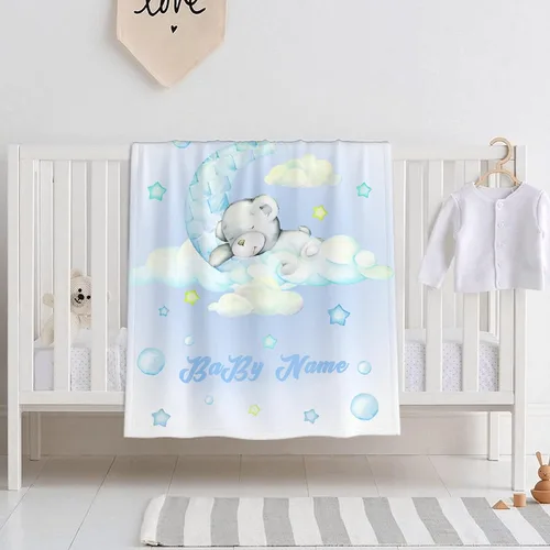 Miniatura 25 de Mantas de bebé personalizadas con diseño de animales, manta personalizada con nombre para niños y niñas, manta de bebé personalizada, regalos
