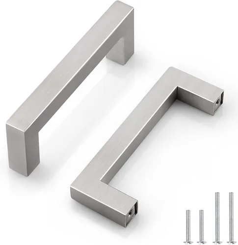 Miniatura 41 de Probrico - Tiradores cuadrados de acero inoxidable para puerta de armario o cajón, color negro, 0.5 pulgadas de ancho