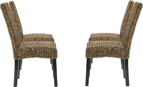 Miniatura 6 de Crosley Furniture Edgewater - Juego de 4 sillas de comedor de ratán de fibra natural tejidas a mano, color hierba marina