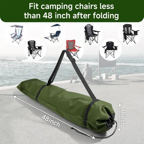 Miniatura 3 de Xxerciz Bolsa de repuesto para silla de campamento, bolsa de transporte plegable de 48 pulgadas con correa ajustable para el hombro, bolsa