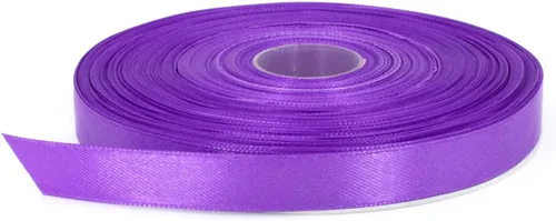 Cinta de satén morado, 1/2 pulgada x 50 yardas, color sólido de doble cara, rollo de cinta gruesa y duradera, cinta 100% poliéster para envolver