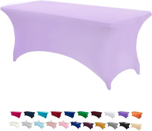 Miniatura 50 de Peomeise - Funda de mesa de elastano de 4 pies, mantel rectangular elástico de elastano (verde manzana, 4 pies)