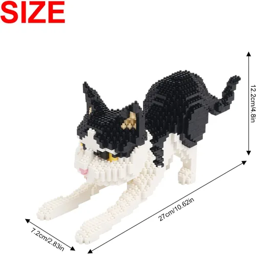 Miniatura 2 de Larcele Juego de mini bloques de construcción para gatos, ladrillos de juguete de construcción 3D para bricolaje, 1390 piezas KLJM-05