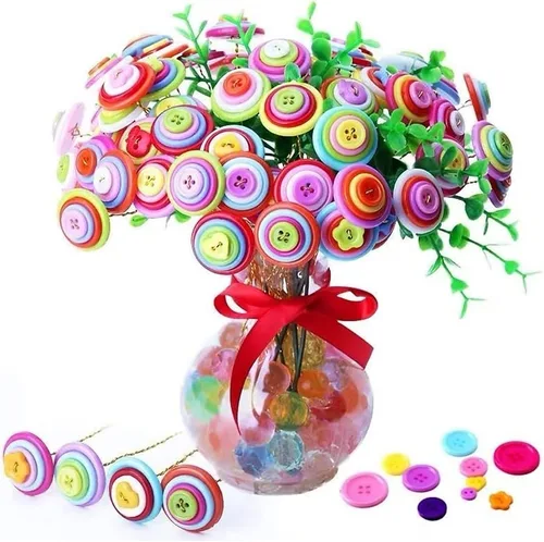 Miniatura 7 de Acerca de 660 botones de resina de varias especificaciones, botones hechos a mano, botones artesanales de costura, botones decorativos pintados a