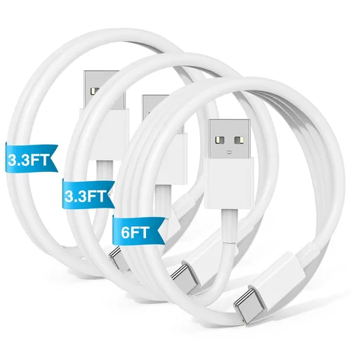 Cable Carplay de coche para iPhone 17 16 15 Pro Plus Pro Max Air, paquete de 3 [3.3 pies + 3.3 pies + 6 pies] USB A a USB C cable para iPhone 17 16