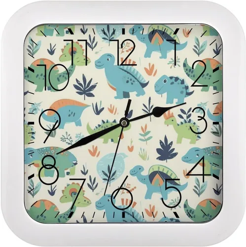 Miniatura 17 de 10" Square Modern Wall Clock,American Flag Skull Print Kitchen Clocks Wall Battery Operated,Silent Non Ticking Unique Funny Cute Wall Clock for