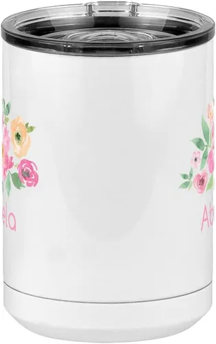 Miniatura 6 de Just So Posh Abuela Flowers - Vaso de café con asa y tapa deslizante, color blanco de 15 onzas, color camello polar, acero inoxidable, aislado al