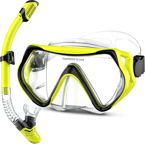 Miniatura 13 de Dry Snorkel Set,Panoramic Wide View Anti-Fog Scuba Diving Mask,Professional Snorkeling Gear for Adults
