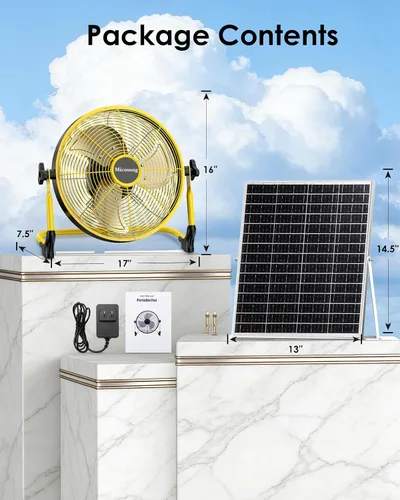 Miniatura 7 de Ventilador de suelo portátil de 14 pulgadas, ventilador de campamento inalámbrico para exteriores, ventilador recargable de larga duración