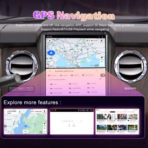 Miniatura 4 de Abdroid 13 Radio de coche para Ford F250 F350 2013 2014 Tesla estilo 14.4 pulgadas pantalla táctil Android Auto navegación GPS 128 GB reproductor
