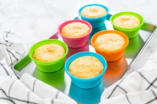 Miniatura 5 de Bakerpan Forros de silicona para magdalenas grandes para hornear, juego de 8 tazas grandes de 3.5 pulgadas para freidora de aire y forros