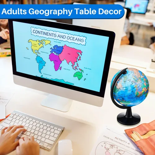 Miniatura 5 de Meooeck 12 globos del mundo con soporte de 4.6 pulgadas, globo geográfico del mundo a granel para niños, estudiantes, aprendizaje educativo, aula