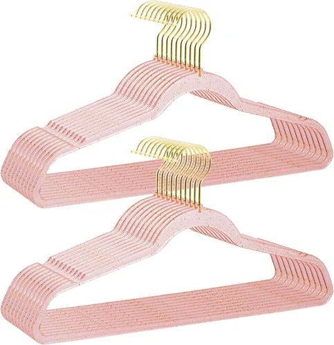 Miniatura 19 de VSV stoage Perchas transparentes de 16 pulgadas, paquete de 40 perchas de plástico para armario de adultos, perchas delgadas brillantes con gancho
