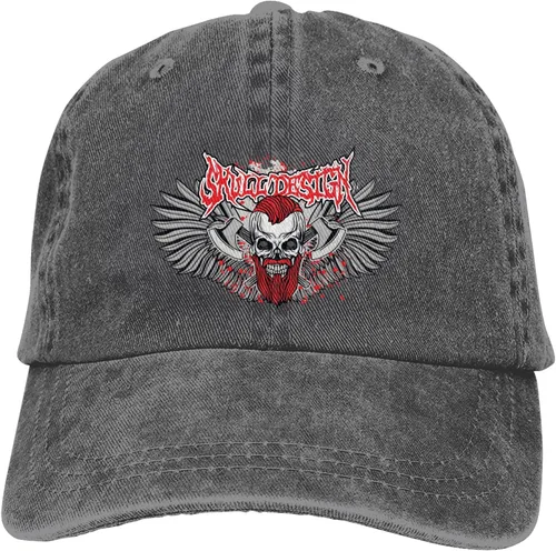 Miniatura 9 de Cowboy Hat Trendy Hats for Man and Women Djustable Four Season Outdoor Baseball Cap of Hell Skull with Angel Deep Heather