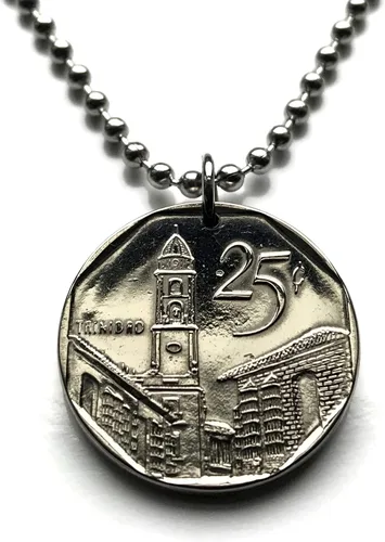 2008 Cuba 25 Centavo coin pendant Trinidad Sancti Spiritus Church of San Francisco de Asis Havana Camagüey Holguín Santa Clara Guantánamo Baracoa