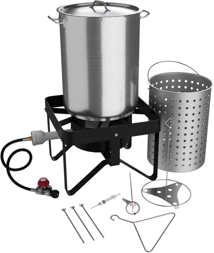 Miniatura 6 de Kit de freidora de pavo de aluminio de lujo de 30 cuartos de galón - 55,000 BTU