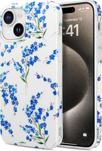 Miniatura 11 de J.west Funda compatible con iPhone 14, suave, a prueba de golpes, bonita funda protectora floral para mujer, diseño de patrón de flores de jardín