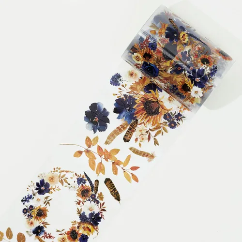 Miniatura 25 de WT Pretty Florals - Cinta ancha de PET, rollo individual, diseños originales, cinta decorativa floral, cinta transparente para manualidades para WT