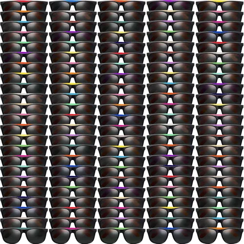 Miniatura 17 de Paquete de 60 lentes de sol de neón – 10 colores, estilo 80 novedosos lentes de sol para premios de aula, relleno de bolsas de golosinas, fiesta